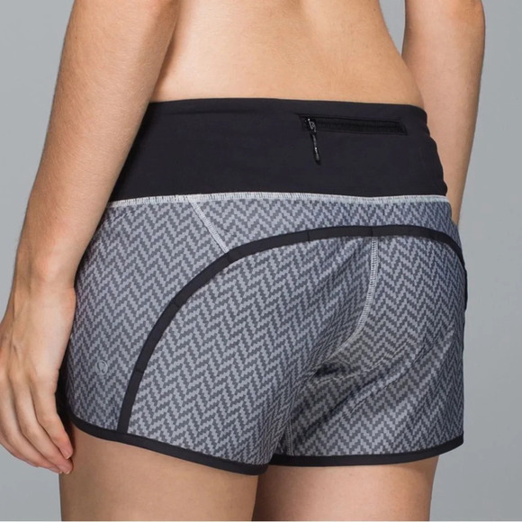 Lululemon Shorts Run Times Stretch Giant Herringbone Swift running low rise - Picture 1 of 6